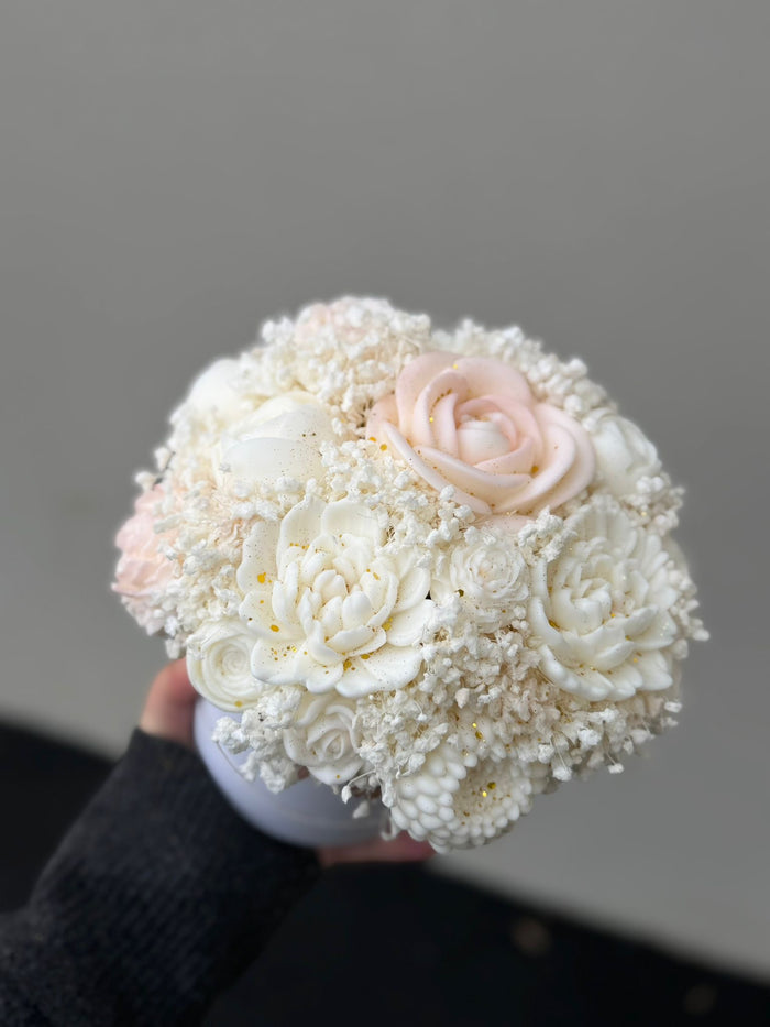 GRAND Bouquet floral Elise rose des sables