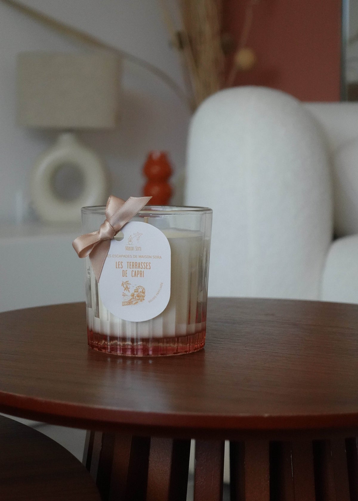 Bougie Rose les tarasses de Capri