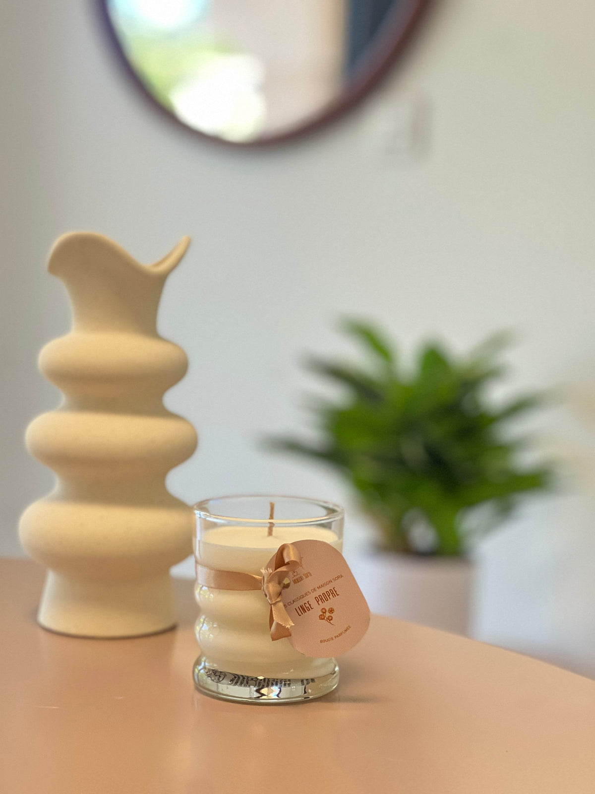 Bougie Jade linge propre