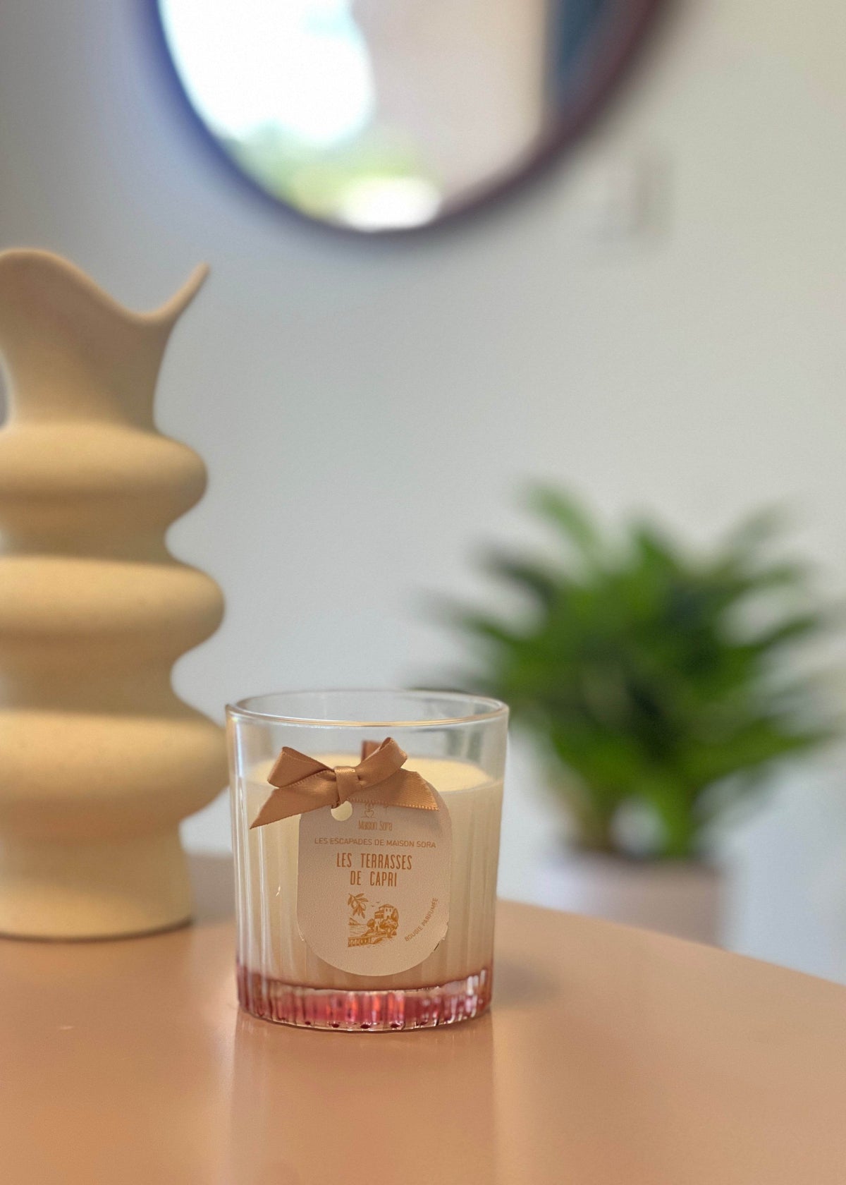 Bougie Rose les tarasses de Capri